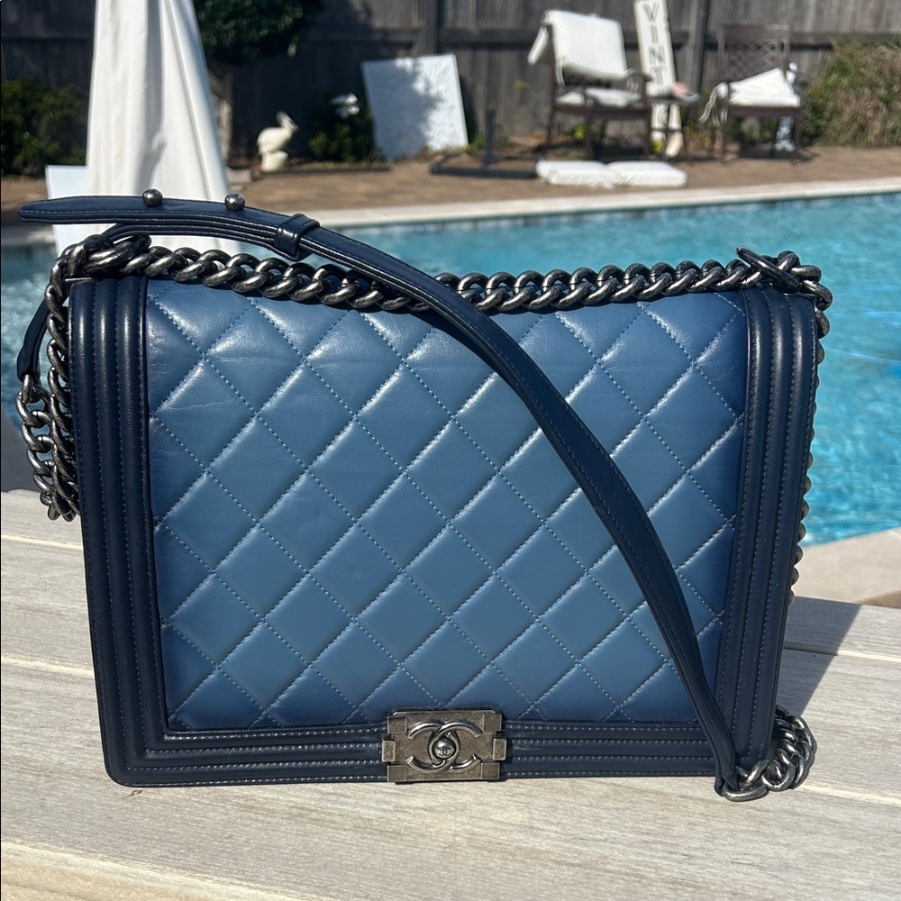 Chanel Ombre’ Calfskin Leather Boy Bag